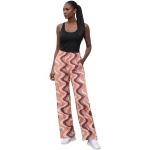 Princess Polly Multicolor Wavy Wide Leg Pants